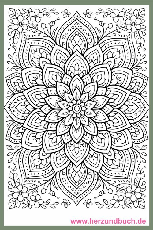 Malvorlage Blumen-Mandala