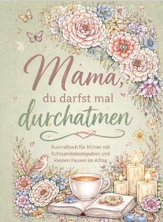 Mama, du darfst mal durchatmen – Ausmalbuch für Mütter mit Achtsamkeitsimpulsen